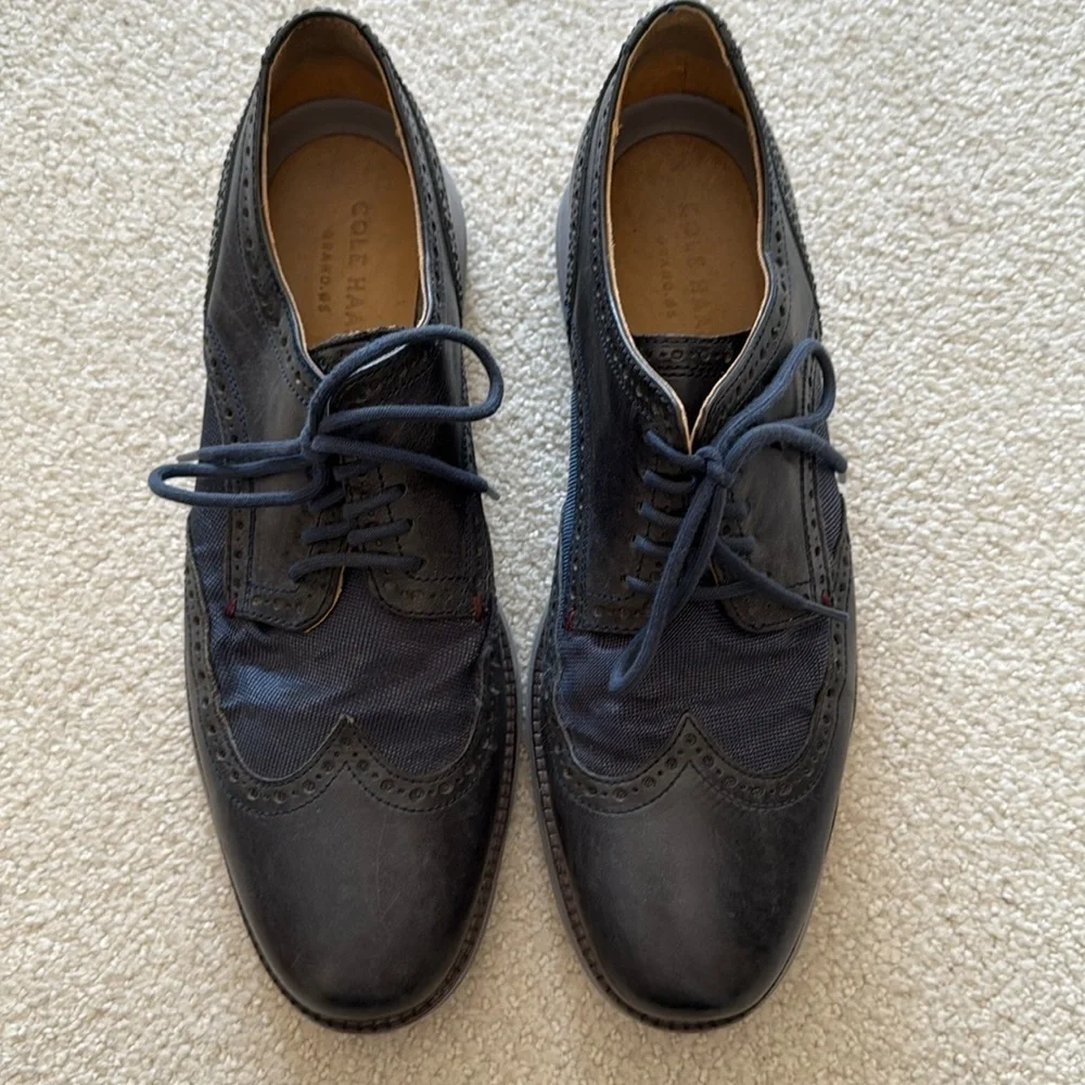 Cole Haan Men's ØriginalGrand Wingtip Oxford Dark Night Navy 9 1/2